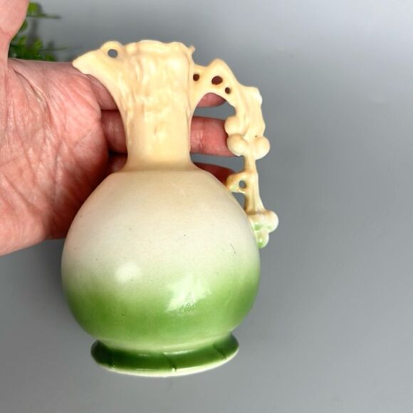 Antique Little Pitcher Austria Porcelain Tulip Floral Cherries Handle - Picture 9 of 11